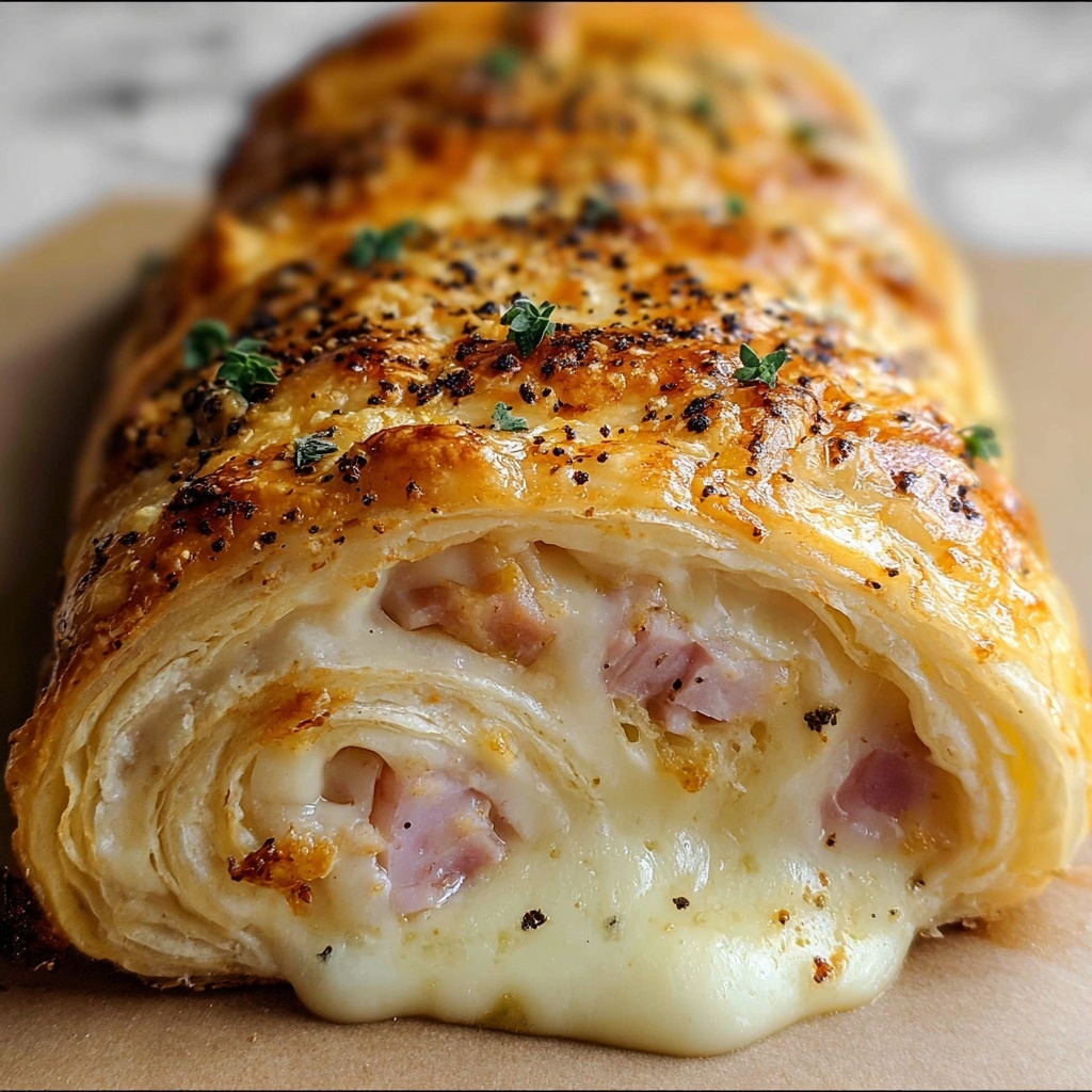 Chicken Cordon Bleu Stromboli Recipe - Recipe Image