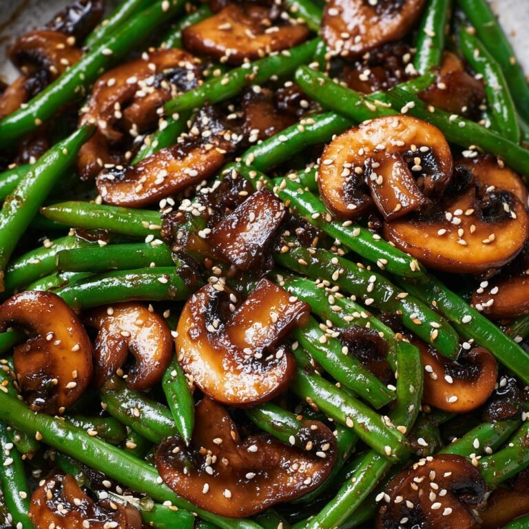 Teriyaki Green Beans with Mushrooms and Shallots Recipe