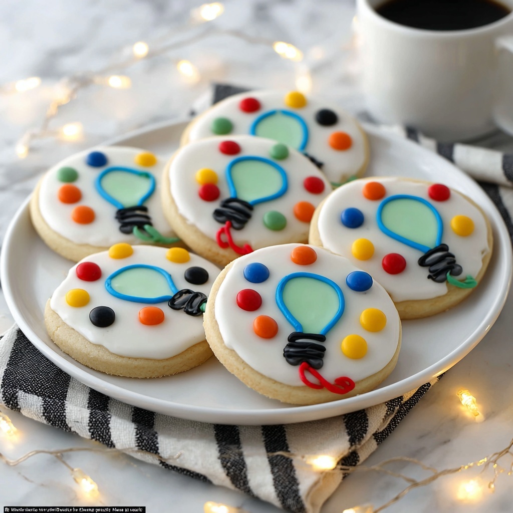 Christmas Lights Royal Icing Sugar Cookies Recipe - Recipe Image