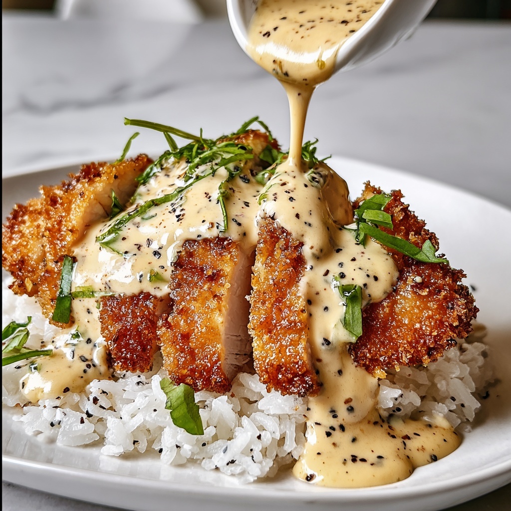 Parmesan-Crusted Chicken with Creamy Garlic Sauce Recipe - Recipe Image