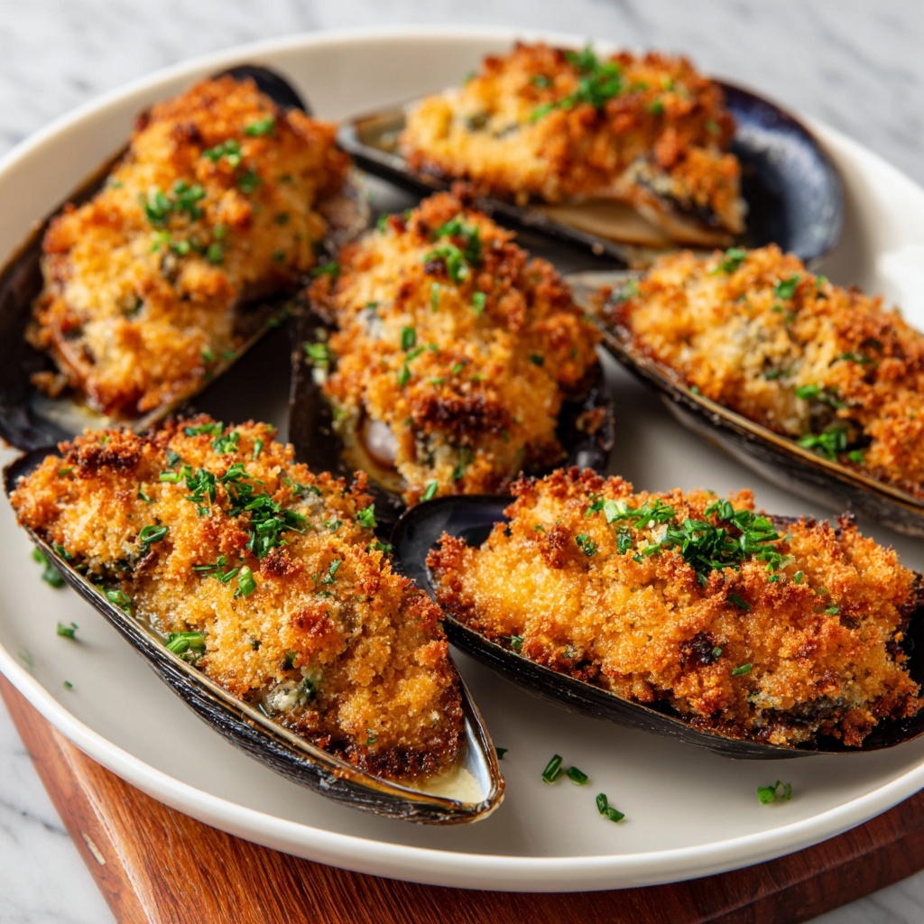 Stuffed Baked Mussels: A Savory Seafood Delight Recipe - Recipe Image