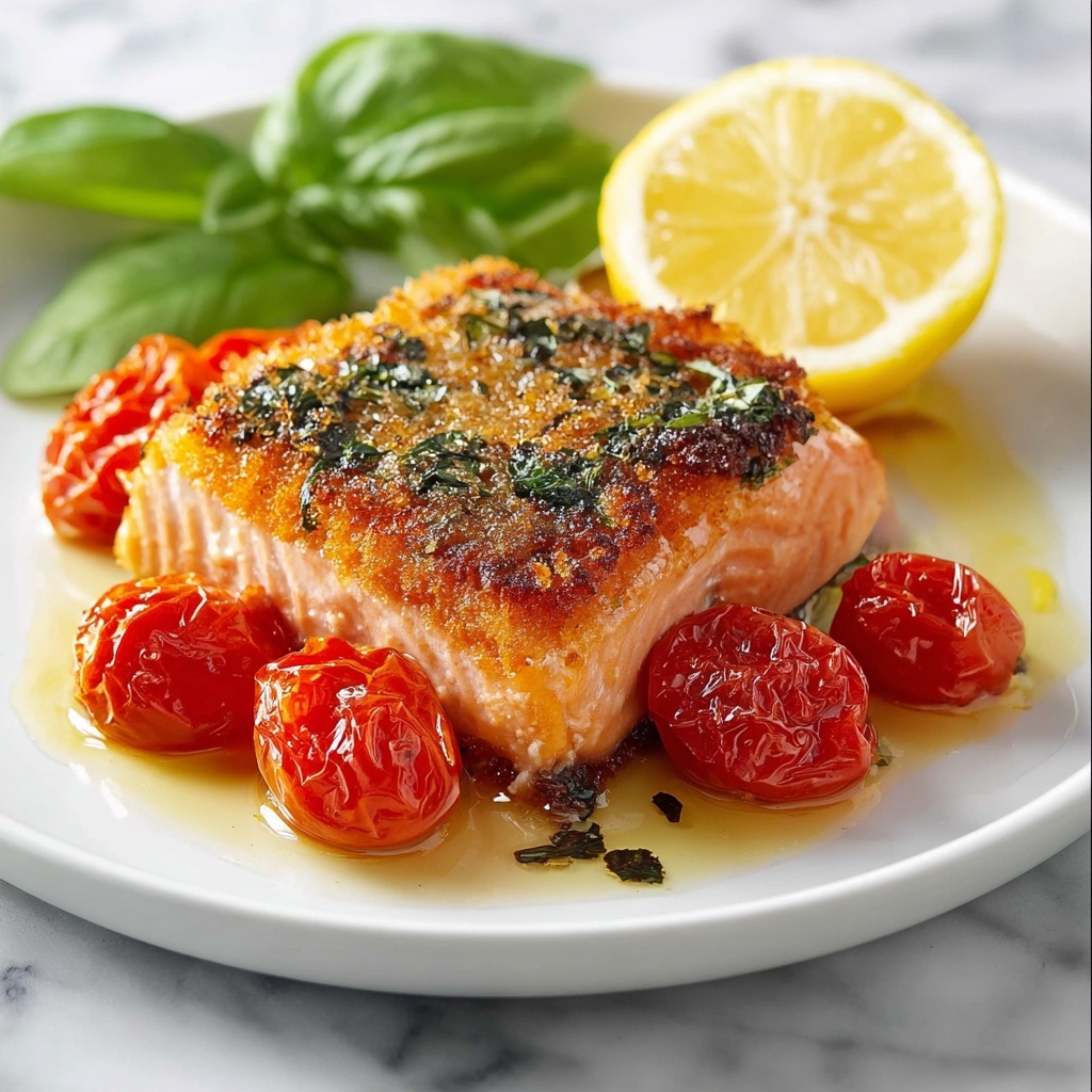 Pesto Parmesan Crusted Baked Salmon Recipe - Recipe Image