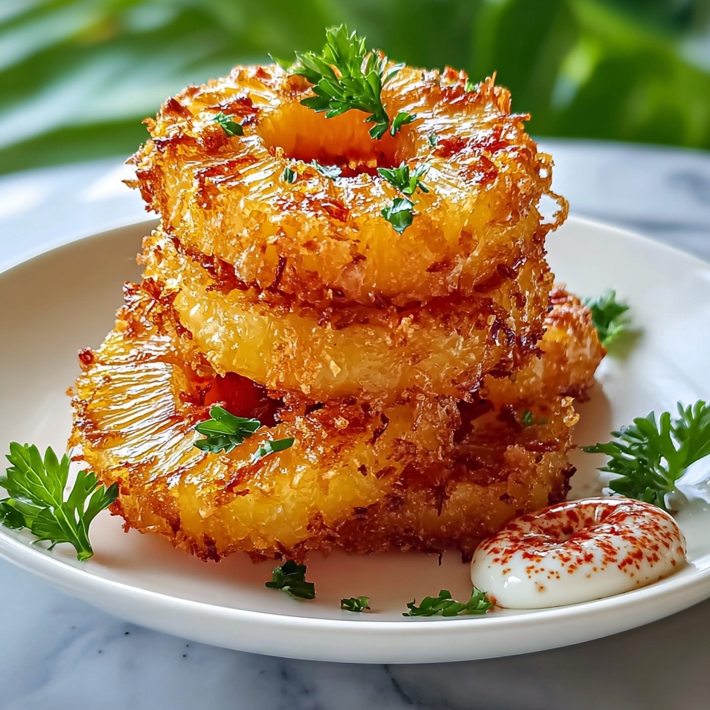 Fried Pineapple Rings Snack: A Deliciously Sweet Treat Recipe - Recipe Image