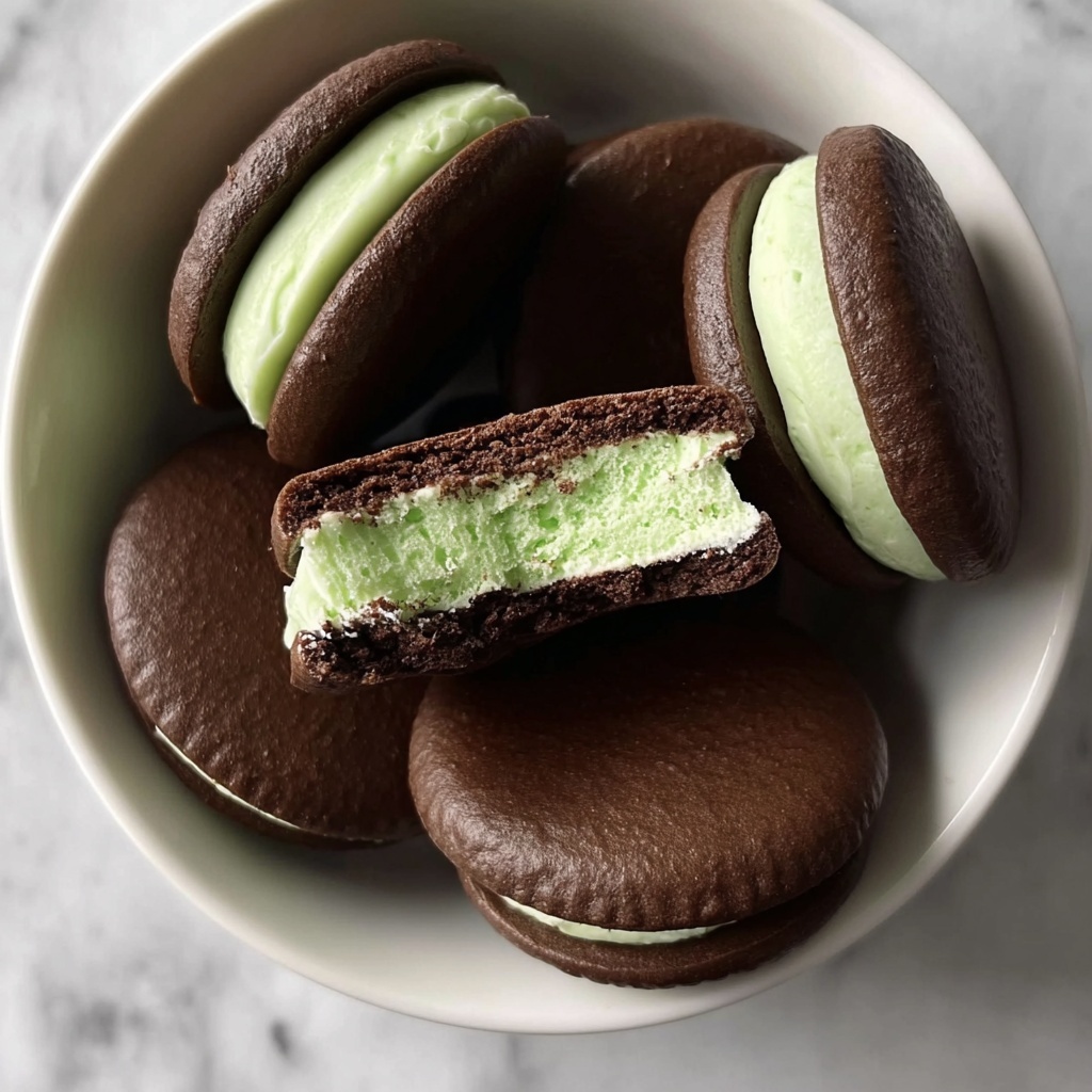 Mint Sandwich Cookies with Chocolate Coating Recipe - Recipe Image