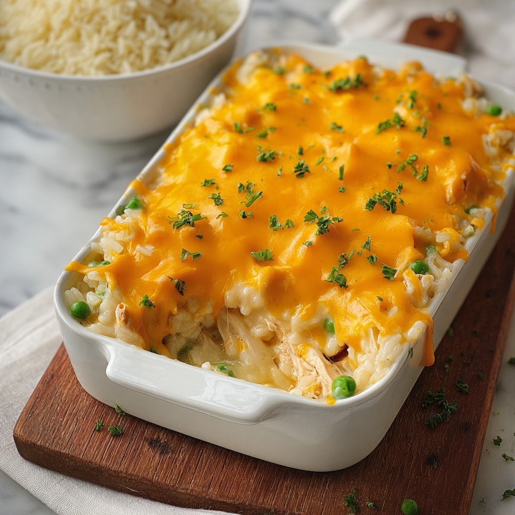 Cheesy Chicken and Rice Casserole Recipe - Recipe Image