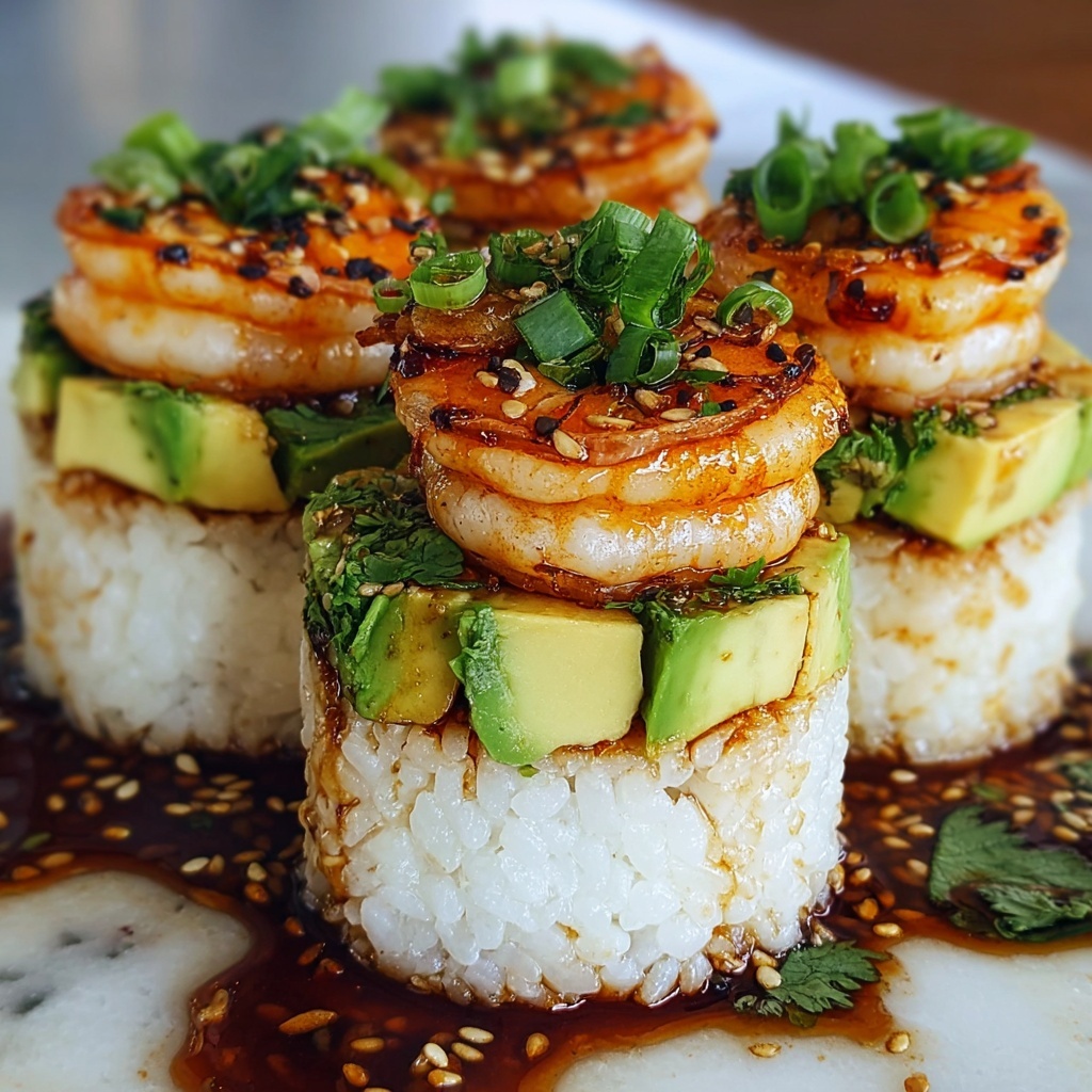 Spicy Shrimp Sushi Stacks Recipe - Recipe Image