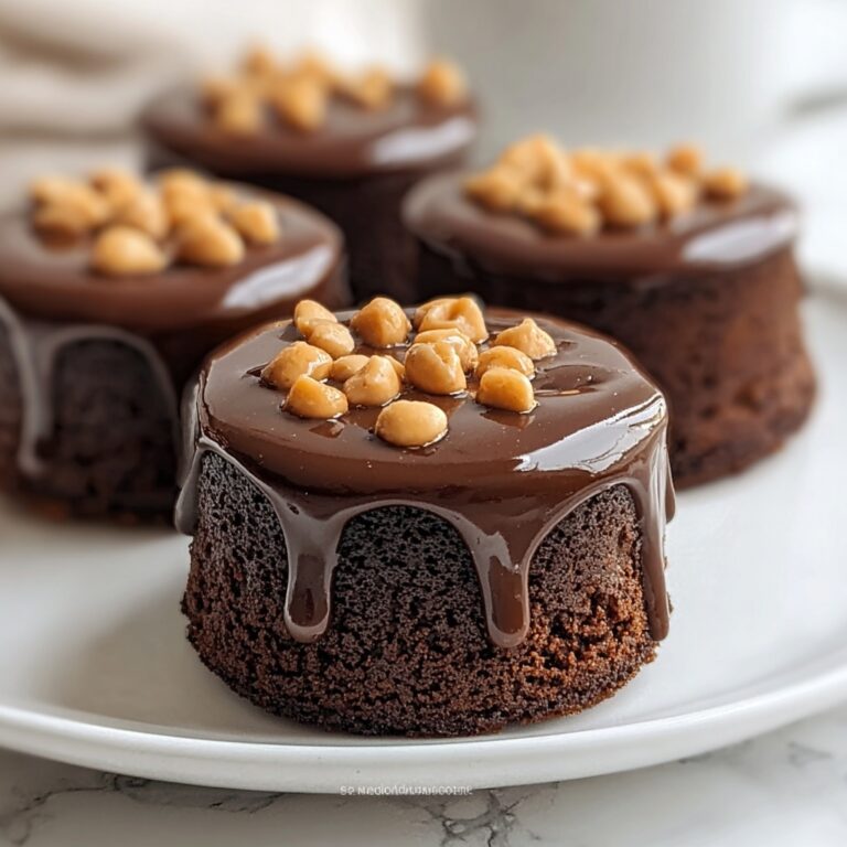 Mini Flourless Peanut Butter Chocolate Cakes Recipe
