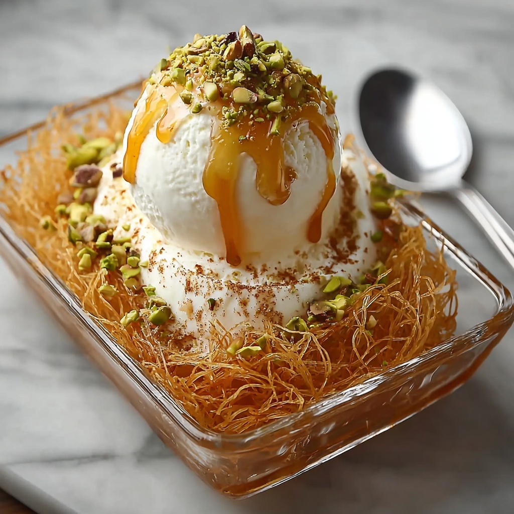 Kataifi Ice Cream with Mastiha Syrup Recipe - Recipe Image
