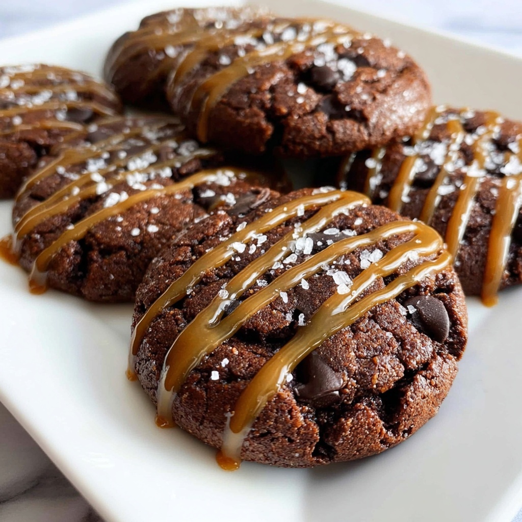 Double Chocolate Salted Caramel Cookies Recipe - Recipe Image