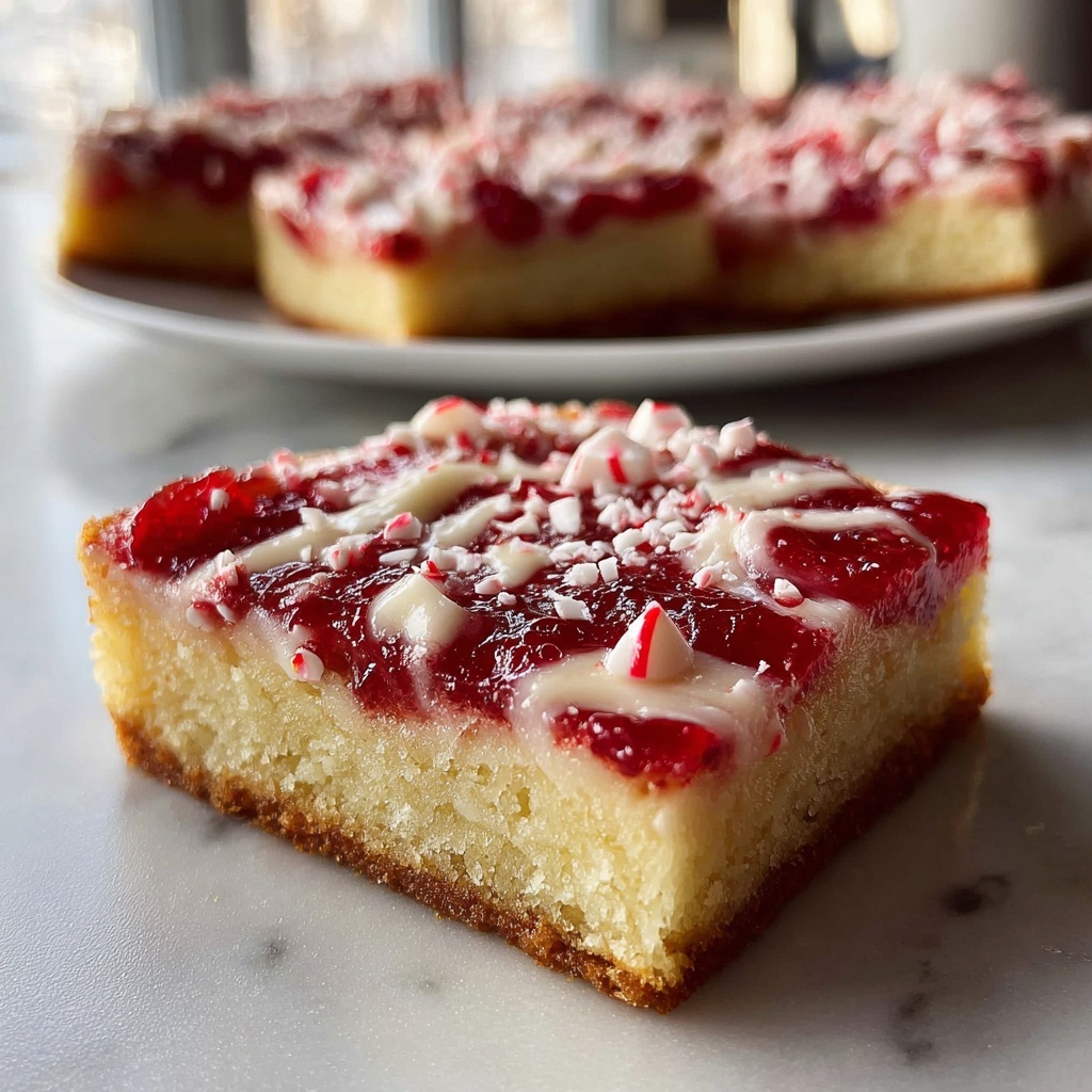 Candy Cane Kiss Sugar Cookie Bars: A Festive Holiday Delight Recipe - Recipe Image