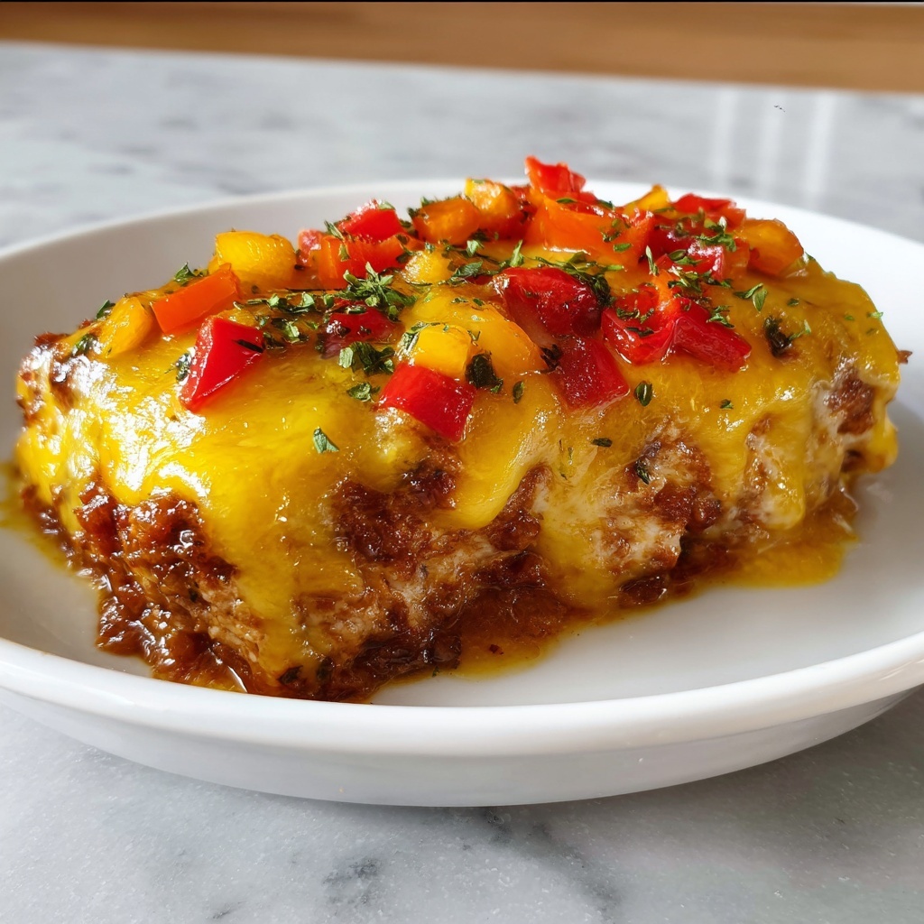 Cheesy Baked Chicken and Peppers Recipe - Recipe Image