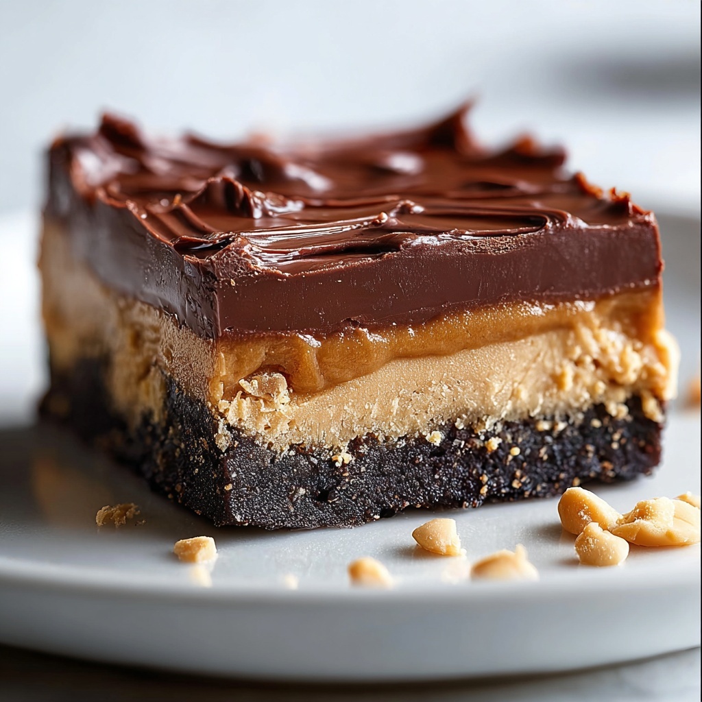 Chocolate Peanut Butter Ooey Gooey Butter Bars Recipe - Recipe Image