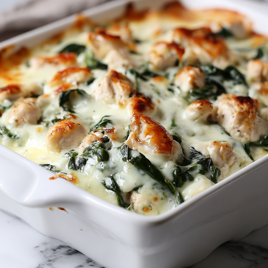 Chicken and Spinach Casserole with Cream Cheese Recipe - Recipe Image