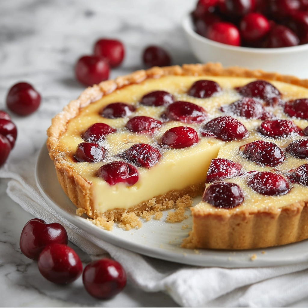 German Cherry Custard Pie Recipe - Recipe Image