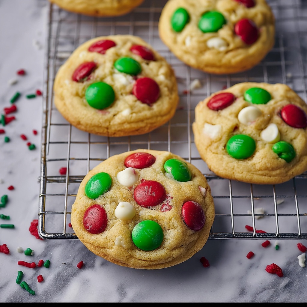 Christmas M&M Pudding Cookies Recipe - Recipe Image