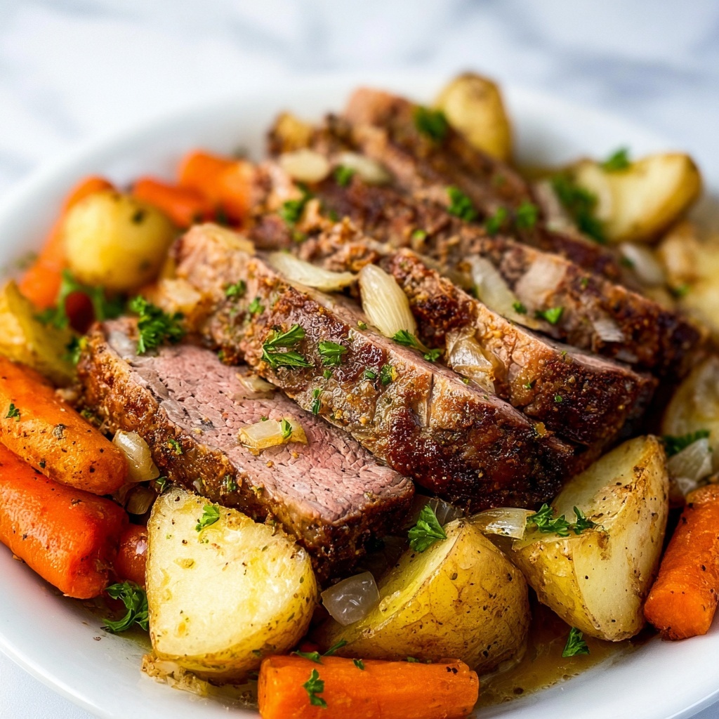 Hearty Corned Beef and Cabbage with Roasted Potatoes and Horseradish Sauce Recipe - Recipe Image