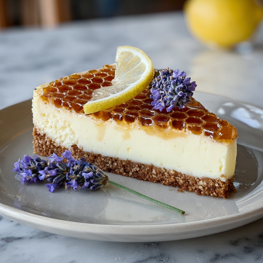 Lemon Lavender Cheesecake with Honeycomb Recipe - Recipe Image