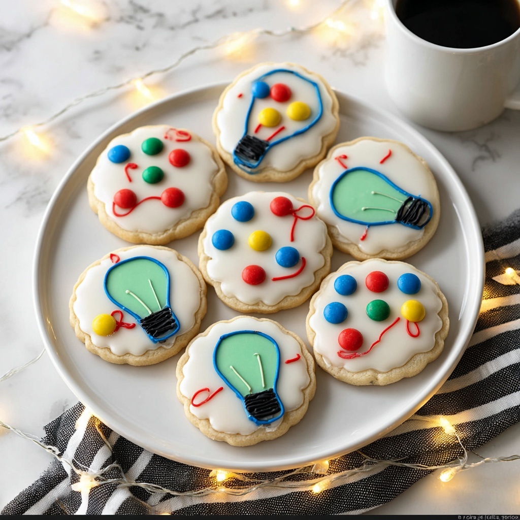 Christmas Lights Royal Icing Sugar Cookies Recipe - Recipe Image
