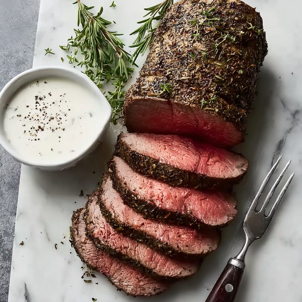 Roast Beef with Herb Crust and Horseradish Sauce Recipe - Recipe Image