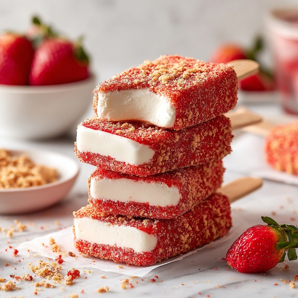 Vegan Strawberry Shortcake Ice Cream Bars Recipe - Recipe Image