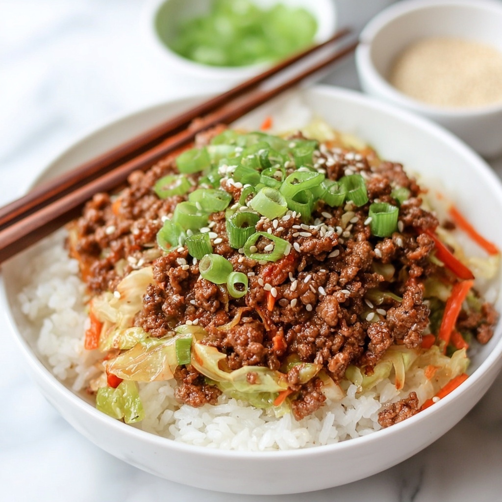 Easy Asian Ground Beef and Cabbage Stir Fry Recipe - Recipe Image