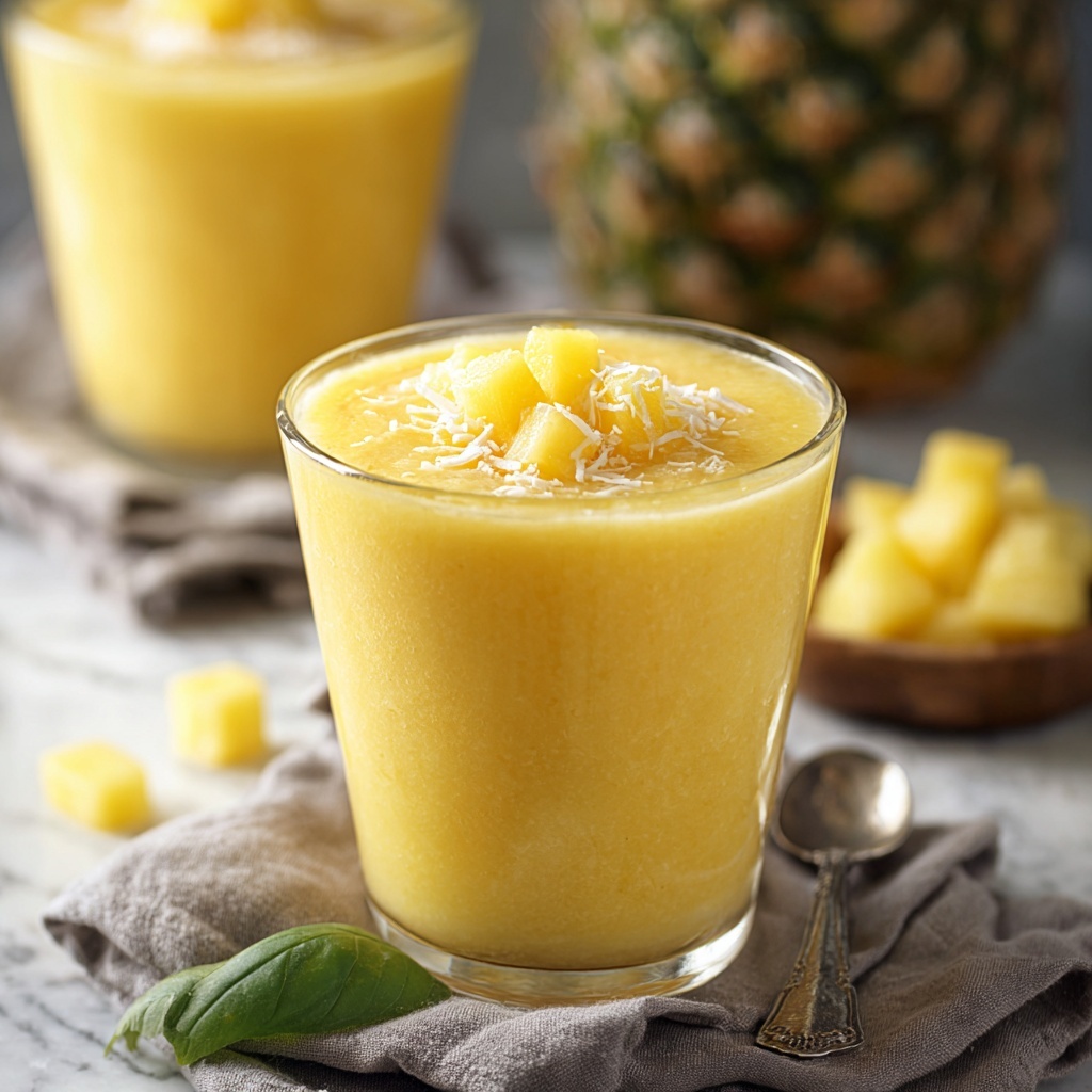 Fruity Summer Cold Pineapple Soup Recipe - Recipe Image
