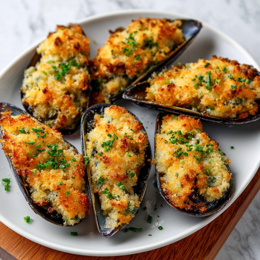 Stuffed Baked Mussels: A Savory Seafood Delight Recipe - Recipe Image