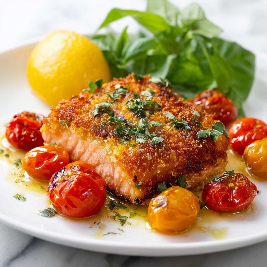 Pesto Parmesan Crusted Baked Salmon Recipe - Recipe Image