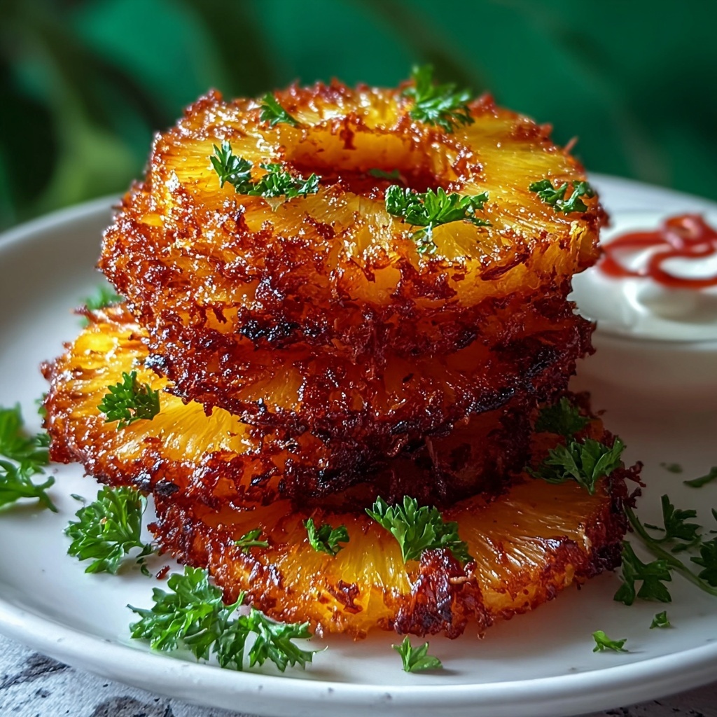 Fried Pineapple Rings Snack: A Deliciously Sweet Treat Recipe - Recipe Image