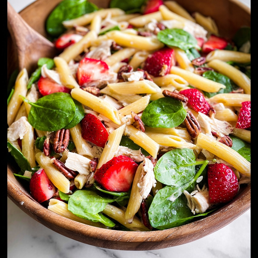 Strawberry Chicken and Spinach Pasta Salad Recipe - Recipe Image