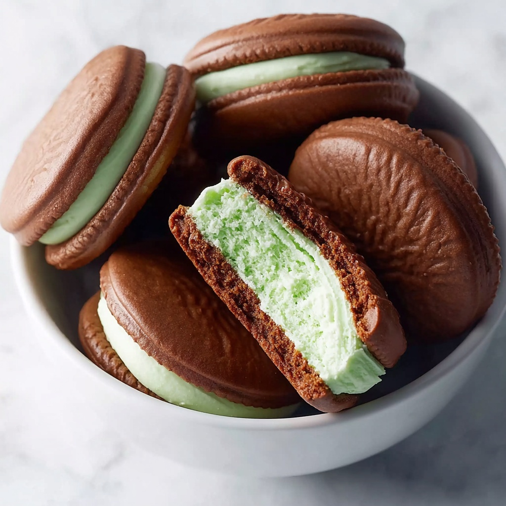 Mint Sandwich Cookies with Chocolate Coating Recipe - Recipe Image