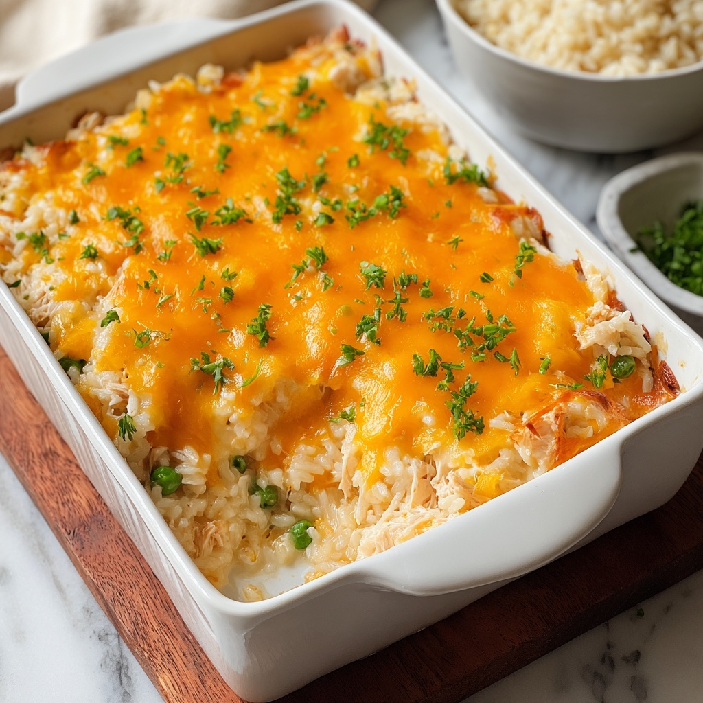 Cheesy Chicken and Rice Casserole Recipe - Recipe Image