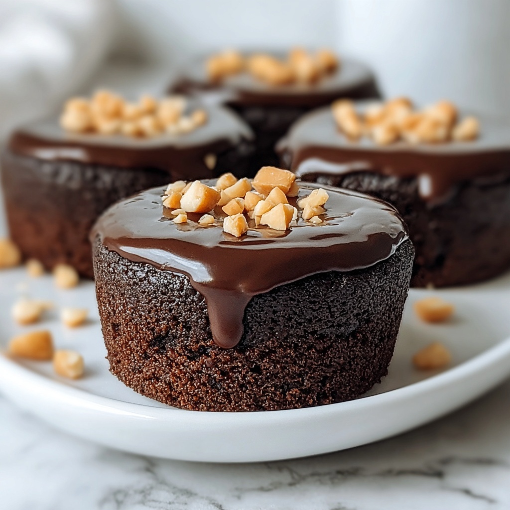 Mini Flourless Peanut Butter Chocolate Cakes Recipe - Recipe Image