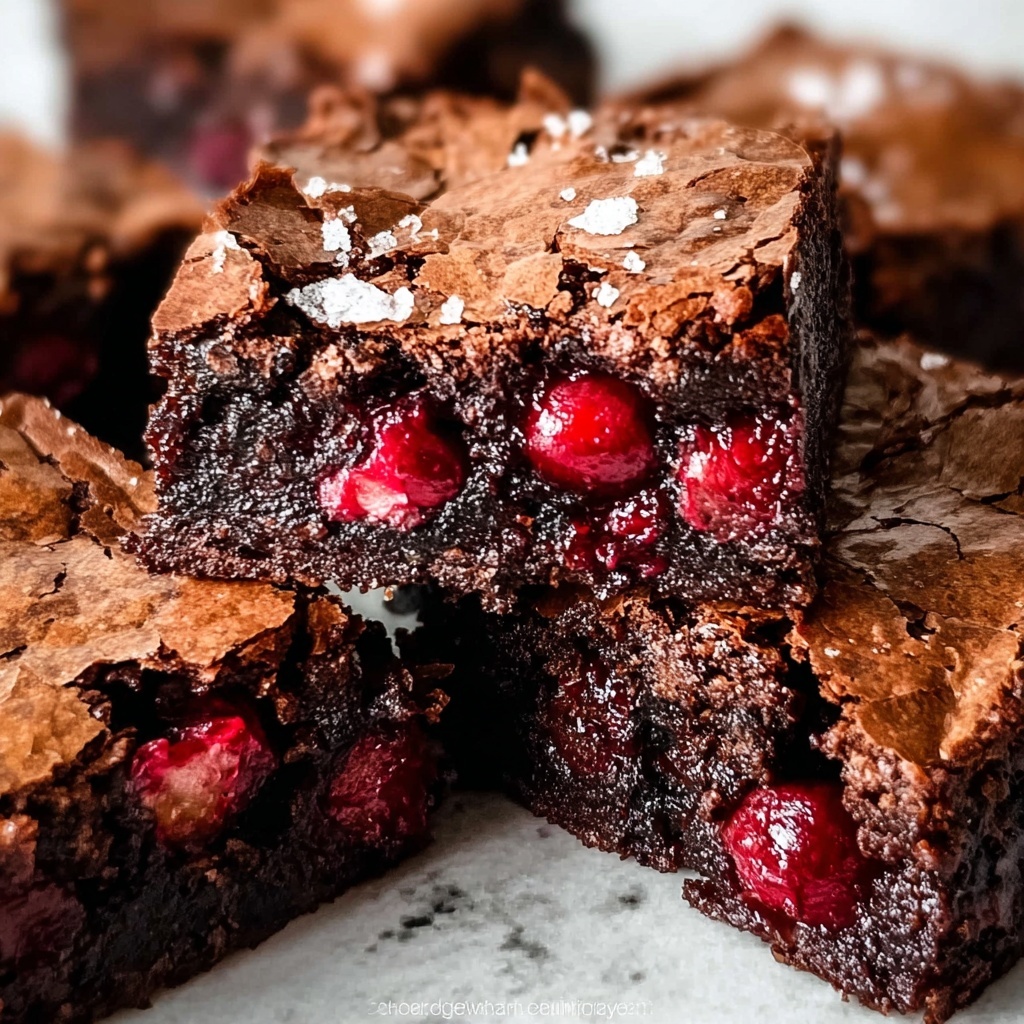 Chocolate Rhubarb Brownies Recipe - Recipe Image
