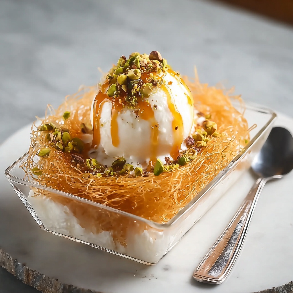 Kataifi Ice Cream with Mastiha Syrup Recipe - Recipe Image