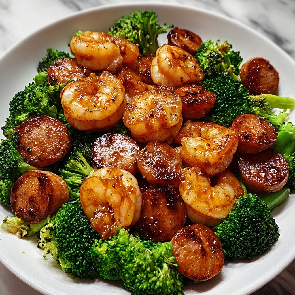 Honey Garlic Shrimp, Sausage & Broccoli Recipe - Recipe Image