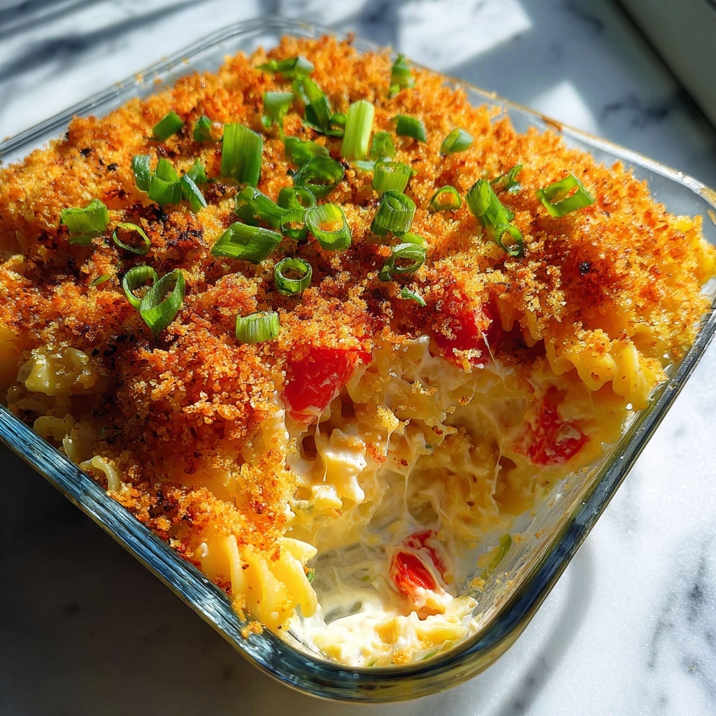 Spicy Southern Cheesy Chicken Spaghetti Casserole Recipe - Recipe Image