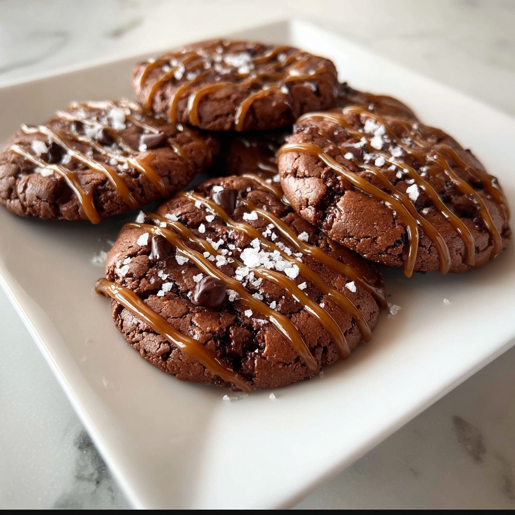Double Chocolate Salted Caramel Cookies Recipe - Recipe Image