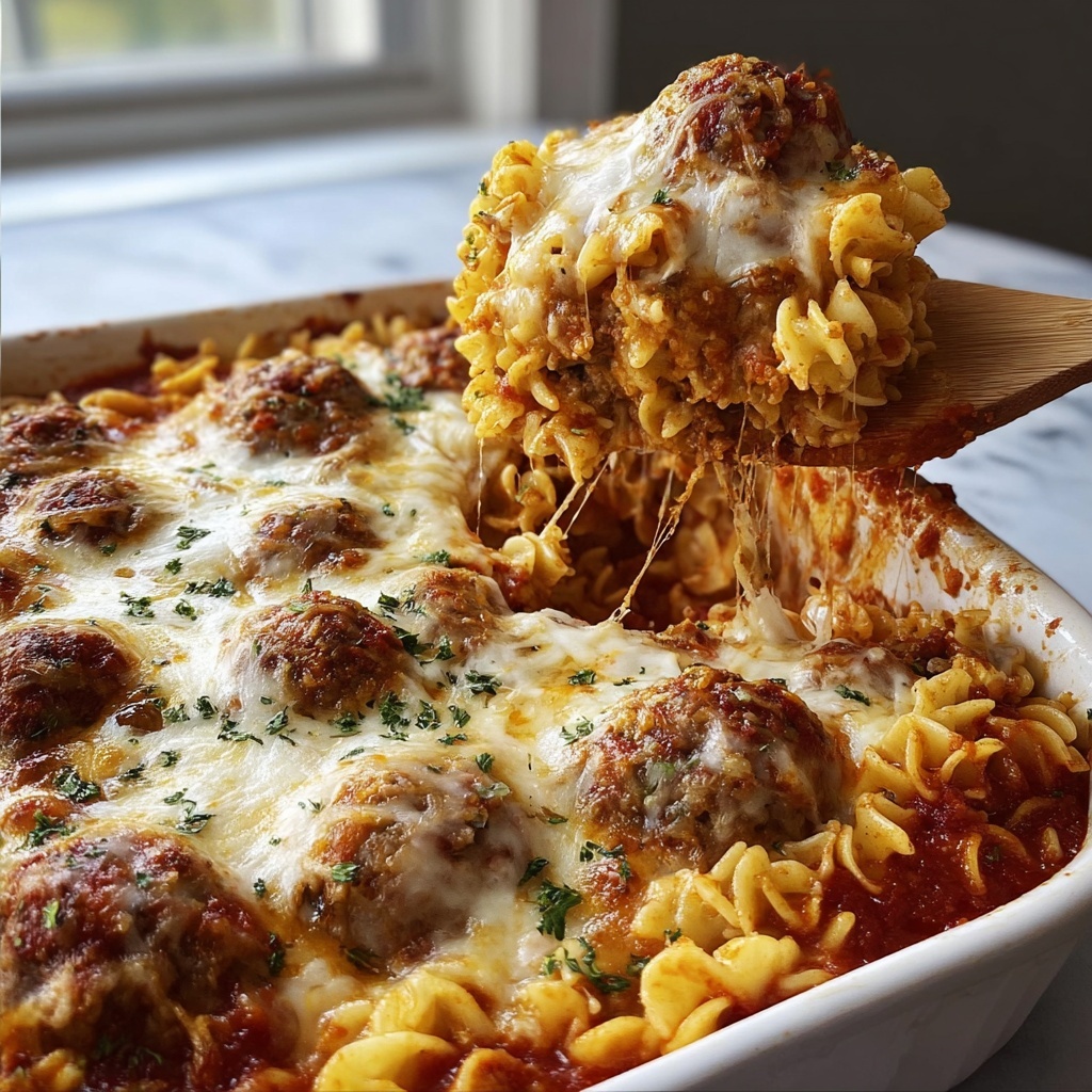 Dump and Bake Meatball Casserole Recipe: 7 Cheesy Delights Recipe - Recipe Image
