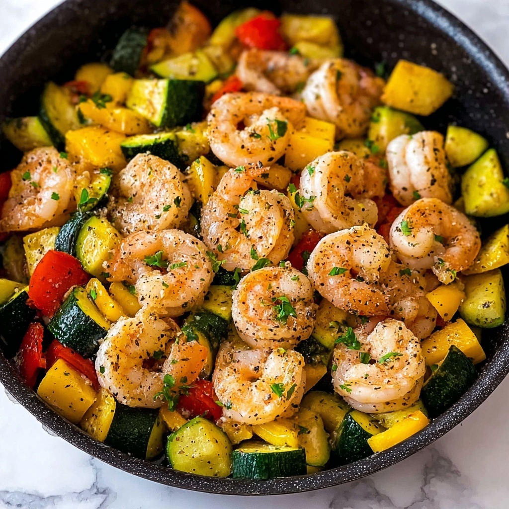 Easy Shrimp Vegetable Skillet Recipe - Recipe Image