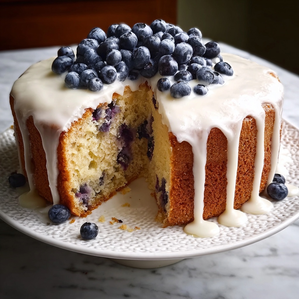 Blueberry Chiffon Cake with Whipped Cream Frosting Recipe - Recipe Image