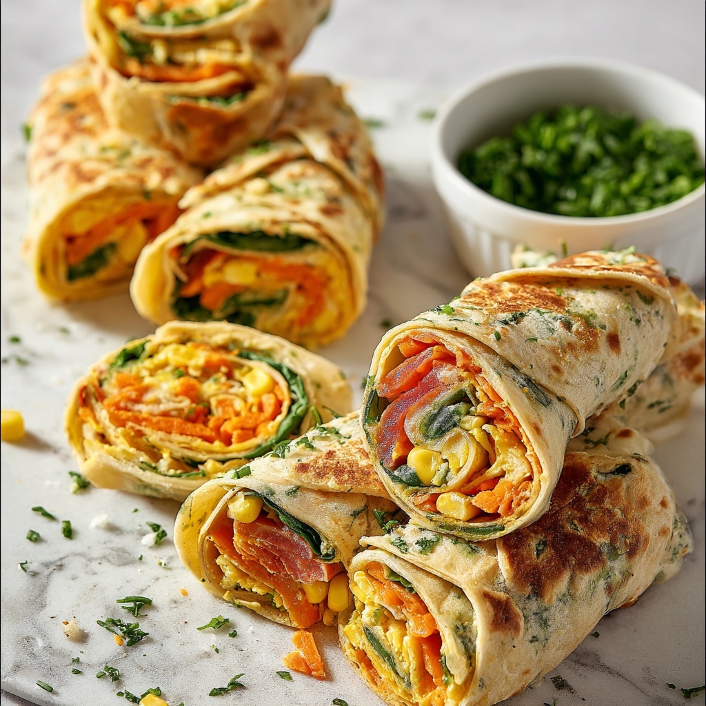 Fresh Vegetable Tortilla Roll Ups Recipe - Recipe Image