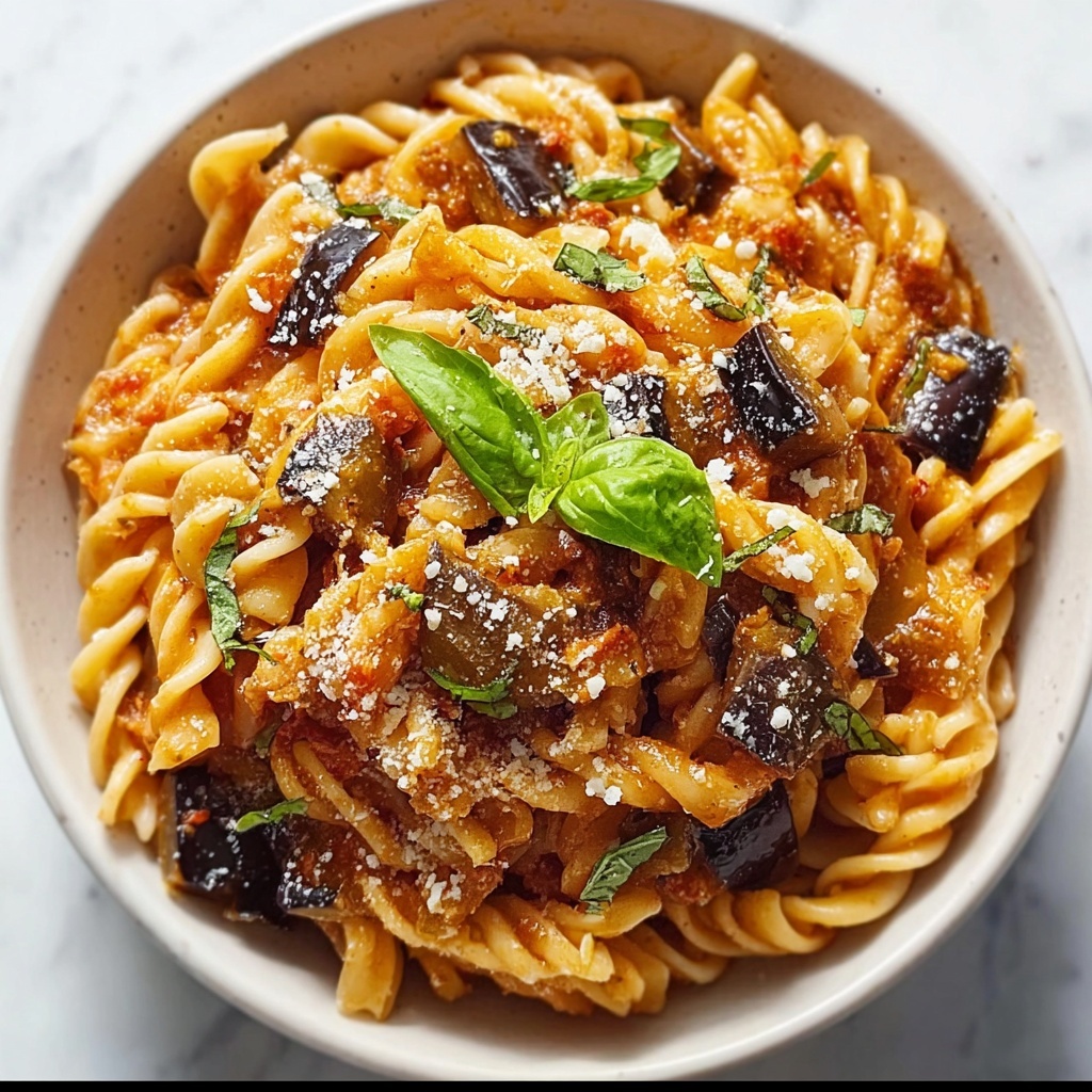 Eggplant Pasta Delight: A Mediterranean Magic Recipe - Recipe Image