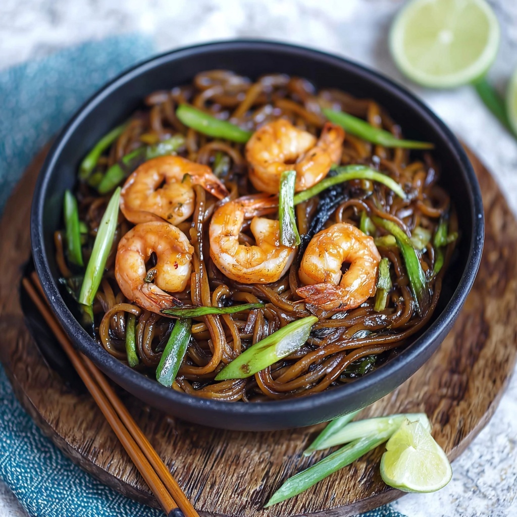 Savory Yaki Udon with Shrimp in 20 Minutes Recipe - Recipe Image