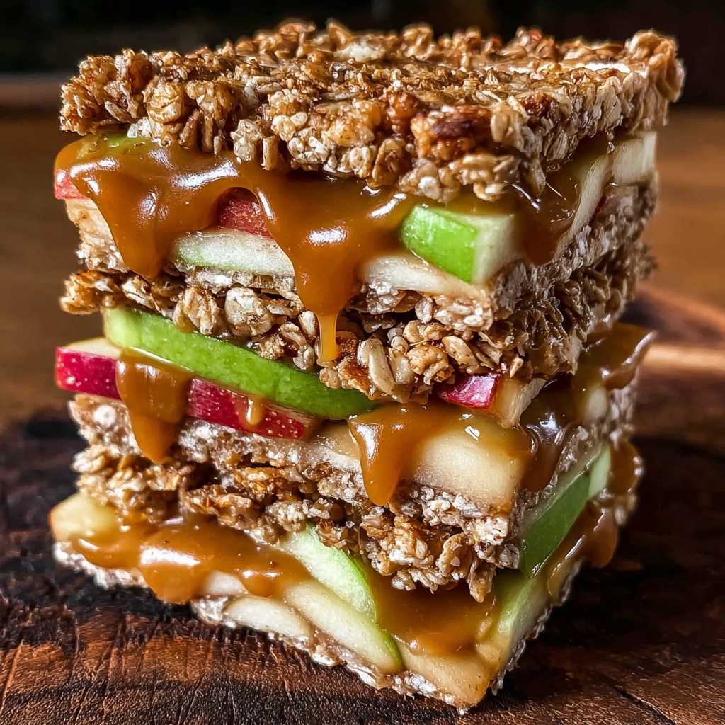 Peanut Butter Apple Granola Sandwiches Recipe - Recipe Image