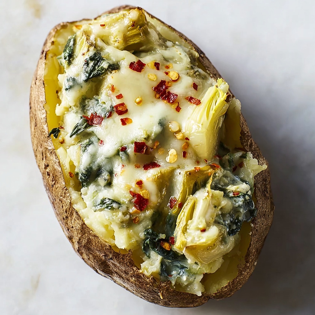 Spinach Artichoke Twice Baked Potatoes for Cozy Nights Recipe - Recipe Image