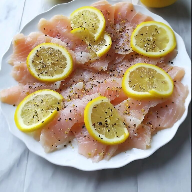 Carpaccio di Salmone: Thinly Sliced Smoked Salmon with Lemon Dressing and Fresh Garnishes Recipe