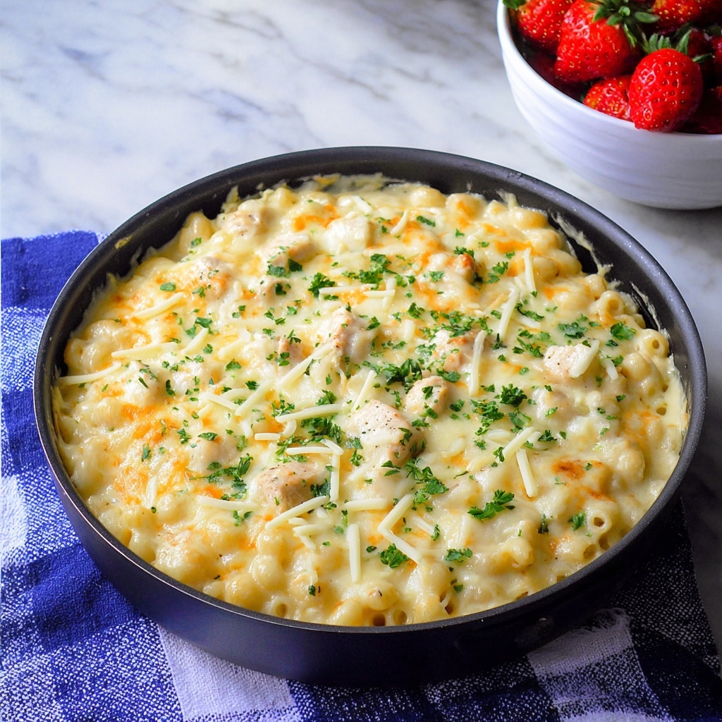 Chicken Alfredo Pasta Bake Recipe - Recipe Image