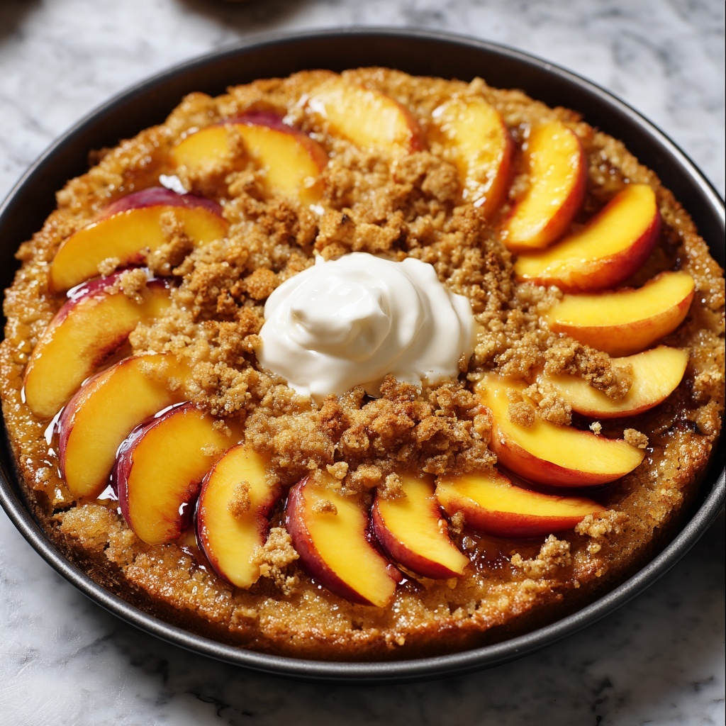 Peach Cobbler Upside Down Cake Recipe - Recipe Image