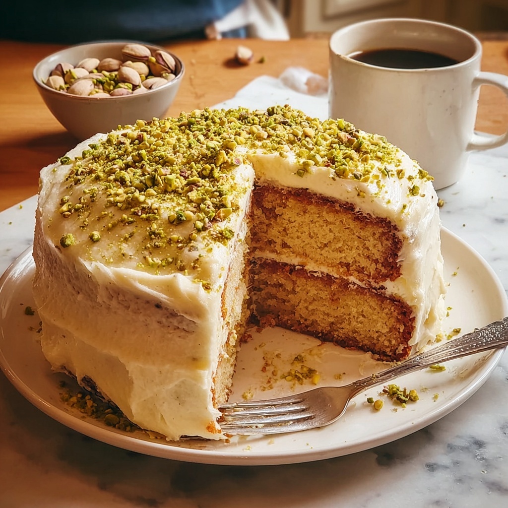 Orange and Pistachio Sponge Cake with Saffron Buttercream Recipe - Recipe Image